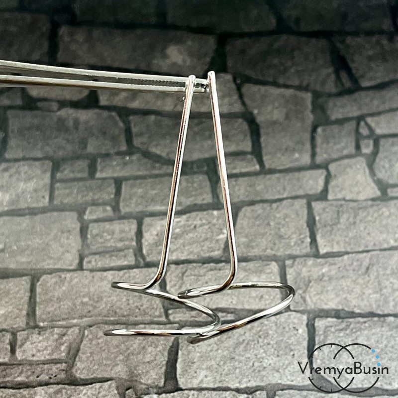 Швензы-гвоздики со спиралью, из латуни с родиевым покрытием (1 пара)