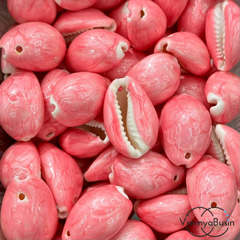 Подвеска натуральная ракушка с эмалью,  ок. 15х20 мм    (1 шт.)