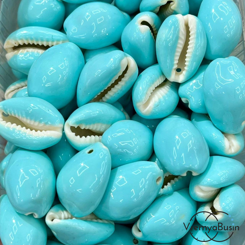 Подвеска натуральная ракушка с эмалью,  ок. 15х20 мм    (1 шт.)