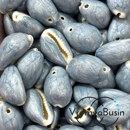 Подвеска натуральная ракушка с эмалью,  ок. 15х20 мм    (1 шт.)