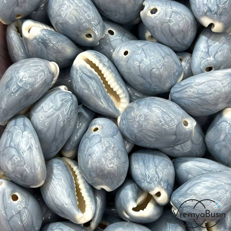 Подвеска натуральная ракушка с эмалью,  ок. 15х20 мм    (1 шт.)