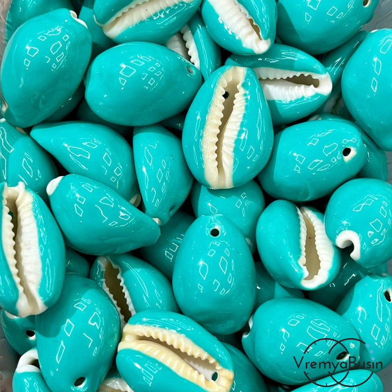 Подвеска натуральная ракушка с эмалью,  ок. 15х20 мм    (1 шт.)