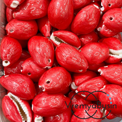 Подвеска натуральная ракушка с эмалью,  ок. 15х20 мм    (1 шт.)