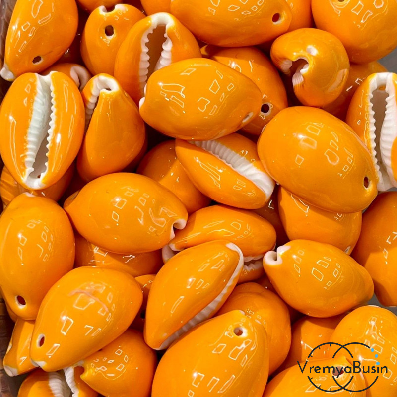 Подвеска натуральная ракушка с эмалью,  ок. 15х20 мм    (1 шт.)