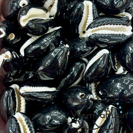 Подвеска натуральная ракушка с эмалью,  ок. 15х20 мм    (1 шт.)