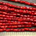 Коралл натуральный, бусины трубочки ок. 5х4-6 мм, цв. красный (нить, ок. 40 см.)