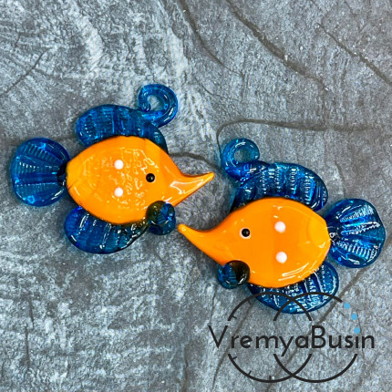 Подвеска из муранского стекла «Рыба», ок. 35х40 мм (1 шт.)