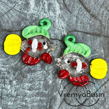 Подвеска из муранского стекла «Рыба», ок. 35х40 мм (1 шт.)