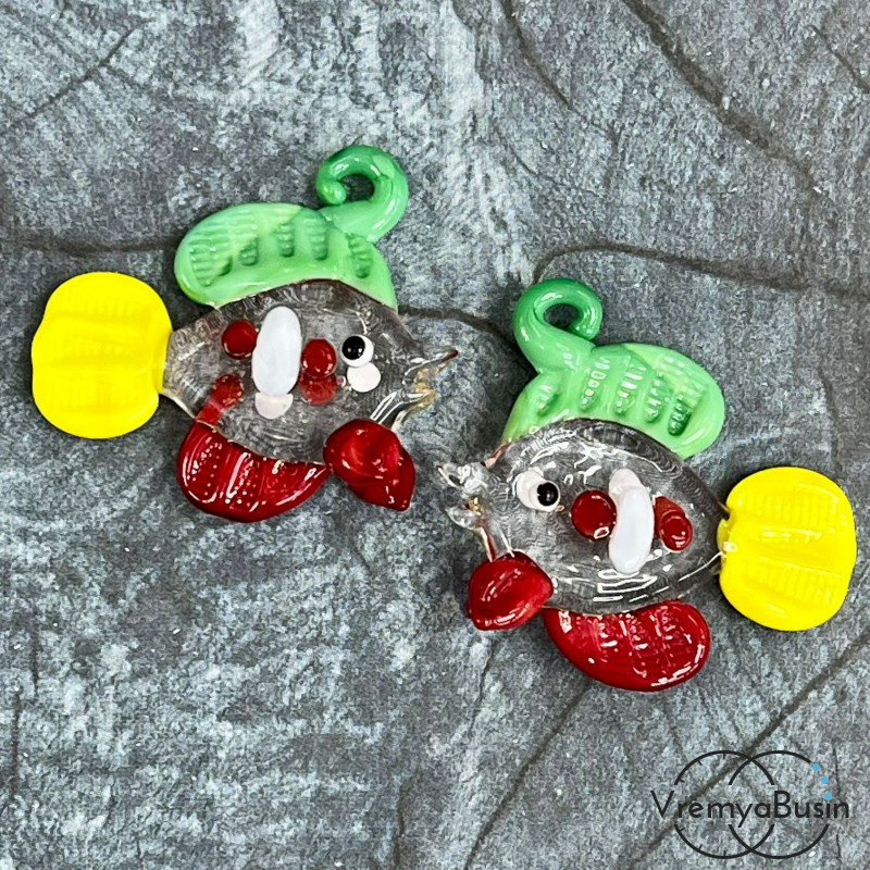 Подвеска из муранского стекла «Рыба», ок. 35х40 мм (1 шт.)