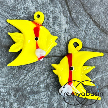 Подвеска из муранского стекла «Рыба», ок. 35х30 мм (1 шт.)