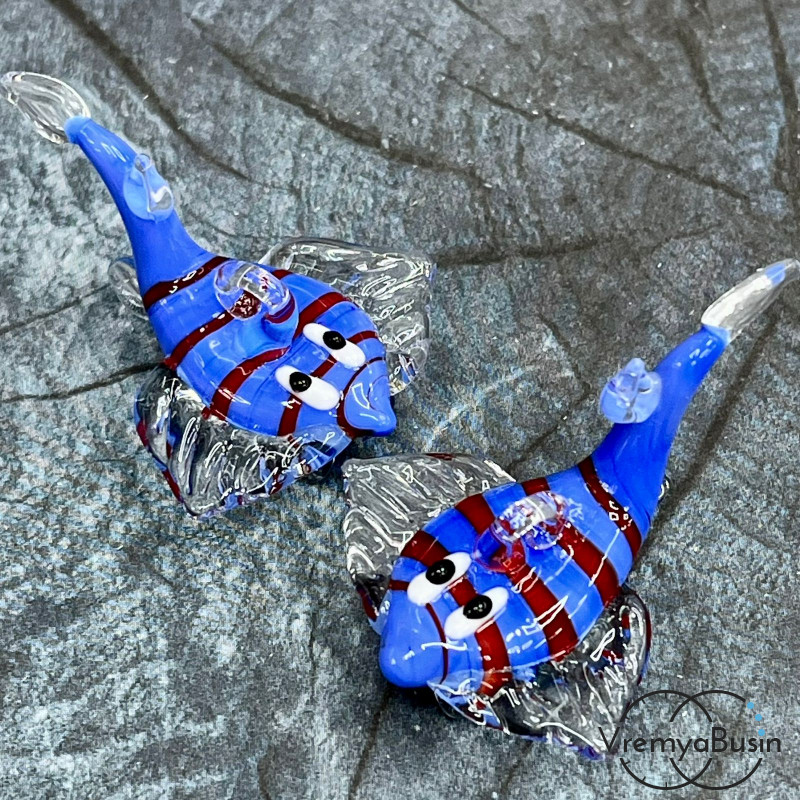 Подвеска из муранского стекла «Рыба», ок. 45х35 мм (1 шт.)