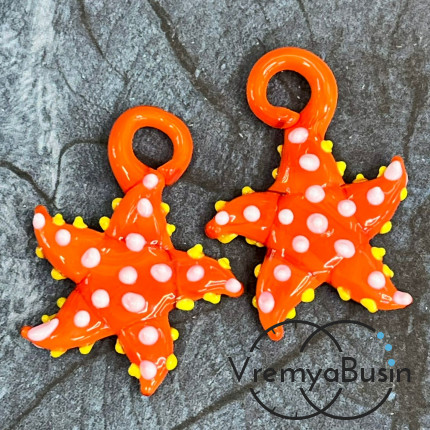 Подвеска из муранского стекла «Морская звезда», ок. 35х30 мм (1 шт.)