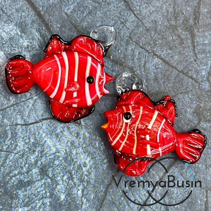 Подвеска из муранского стекла «Рыба», ок. 35х40 мм (1 шт.)