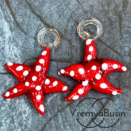 Подвеска из муранского стекла «Морская звезда», ок. 35х30 мм (1 шт.)