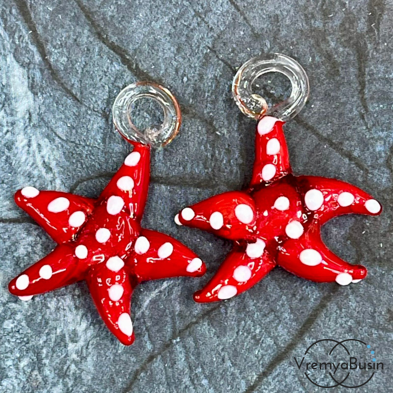 Подвеска из муранского стекла «Морская звезда», ок. 35х30 мм (1 шт.)