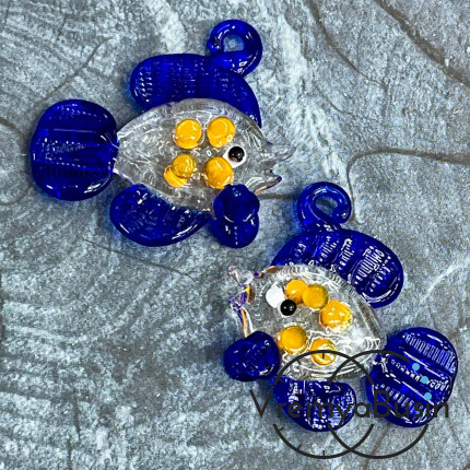 Подвеска из муранского стекла «Рыба», ок. 35х40 мм (1 шт.)