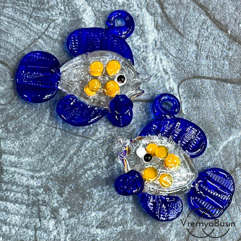 Подвеска из муранского стекла «Рыба», ок. 35х40 мм (1 шт.)