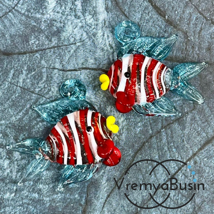 Подвеска из муранского стекла «Рыба», ок. 35х40 мм (1 шт.)