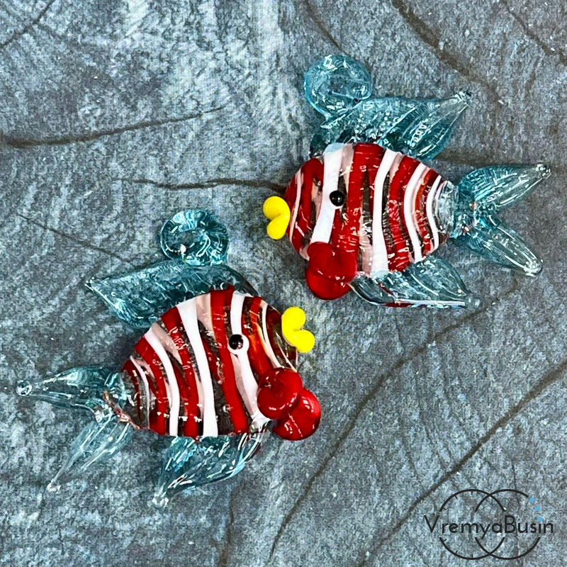 Подвеска из муранского стекла «Рыба», ок. 35х40 мм (1 шт.)