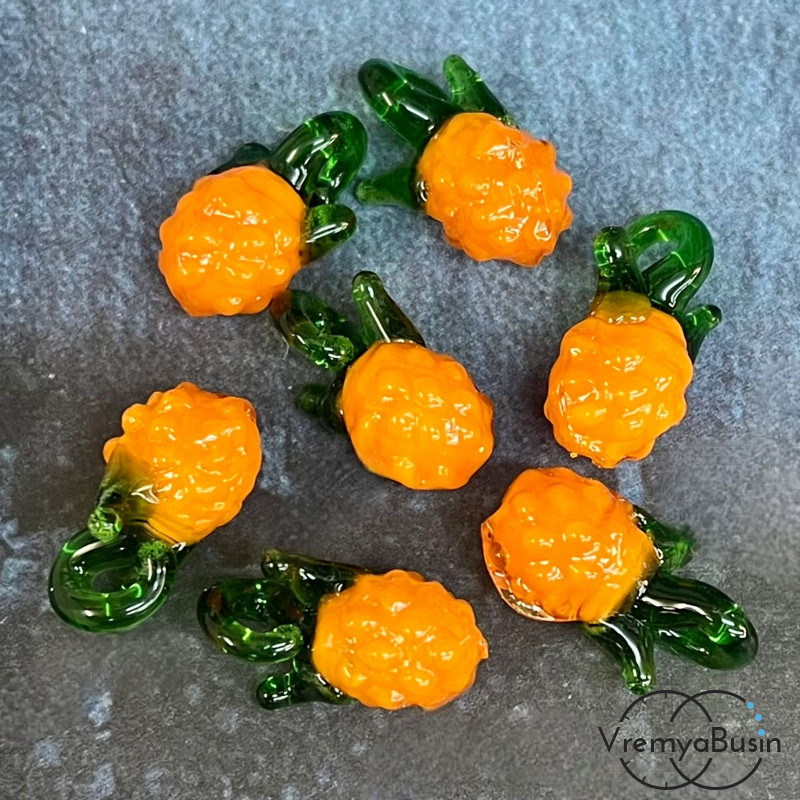 Подвеска из стекла "Ягода", 20х10 мм (1 шт.)