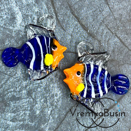 Подвеска из муранского стекла «Рыба», ок. 35х40 мм (1 шт.)