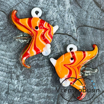 Подвеска из муранского стекла «Рыба», ок. 35х40 мм (1 шт.)