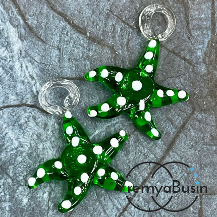 Подвеска из муранского стекла «Морская звезда», ок. 35х30 мм (1 шт.)