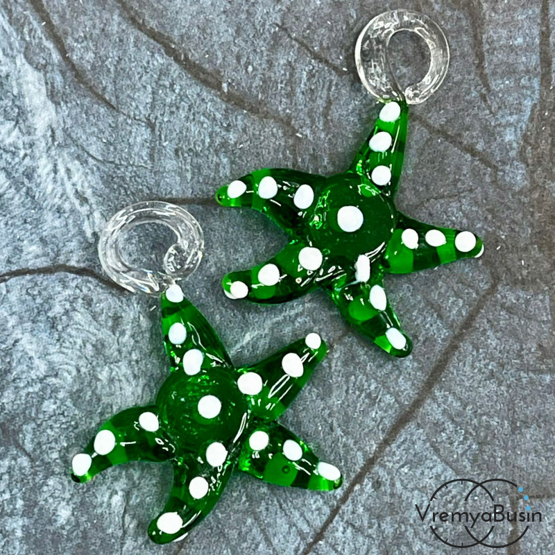 Подвеска из муранского стекла «Морская звезда», ок. 35х30 мм (1 шт.)