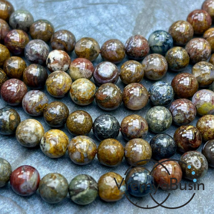 Петерсит натур., шарик гладкий 6 мм (1/2 нити, ок. 32 шт.)