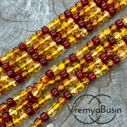Янтарь, имит. из смолы,  бусины    рондель 7х6 мм      (нить, ок.   95  шт.)