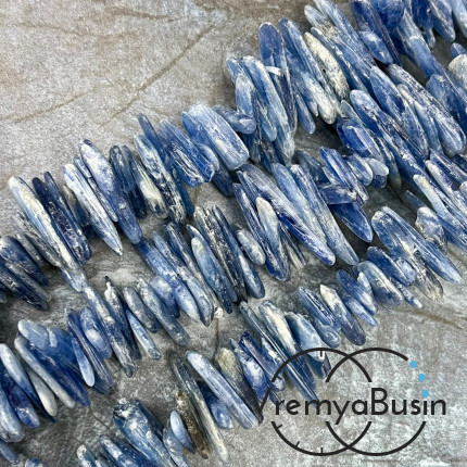 Кианит натуральный, галтовка палочки, ок. 15-25х8х2 мм (упак. 12  шт.)