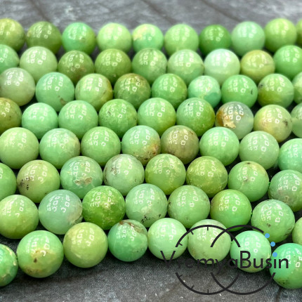 Хризопраз, шарик гладкий ок. 8 мм (1/2 нити, ок. 24 шт.)
