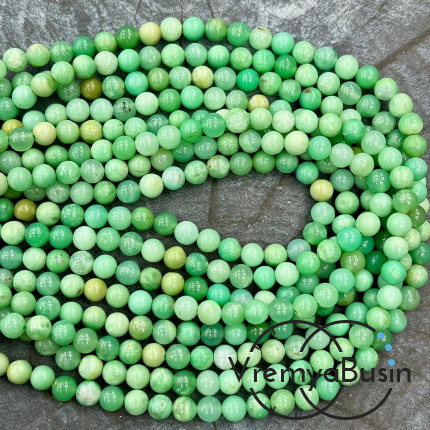 Хризопраз, шарик гладкий ок. 5 мм (нить, ок. 75 шт.)