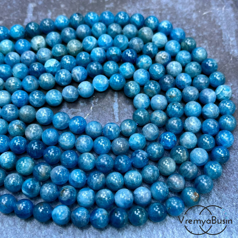 Апатит натур., шарик гладкий 6 мм (1/2 нити, ок. 32 шт.)