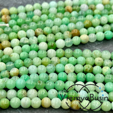 Хризопраз, шарик гладкий ок. 5 мм (нить, ок. 75 шт.)