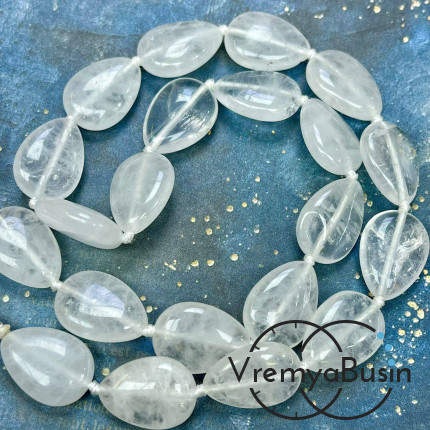 Горный хрусталь, капля плоская 13х18 мм (1/2 нити, ок. 11 шт.)