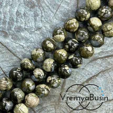 Опал черный, шарик гладкий 12 мм (1/2 нити, ок. 16 шт.)