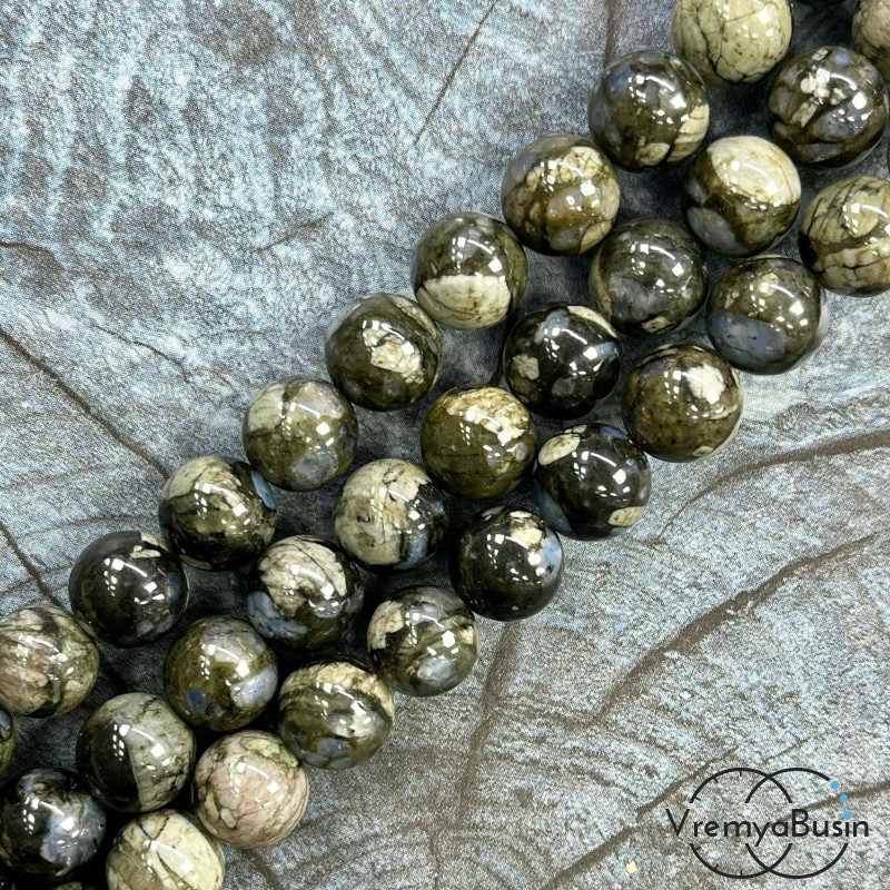 Опал черный, шарик гладкий 12 мм (1/2 нити, ок. 16 шт.)