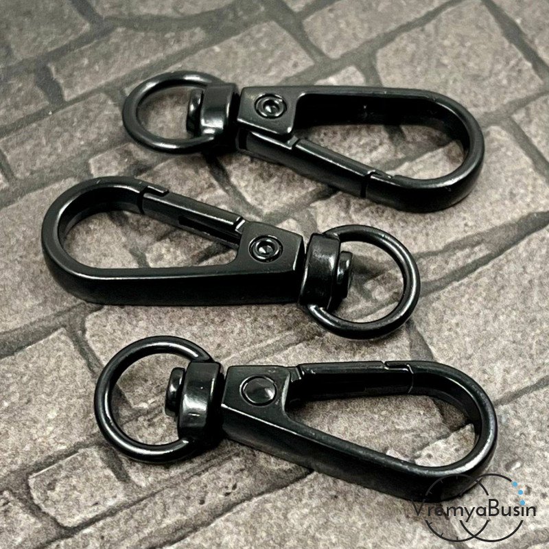 Карабин крупный, 38х13 мм, цв. черный (1 шт.)