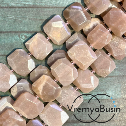 Солнечный камень, плоские бусины свободной огранки, ок. 25х20х6 мм (1/2 нити, ок. 8 шт.)