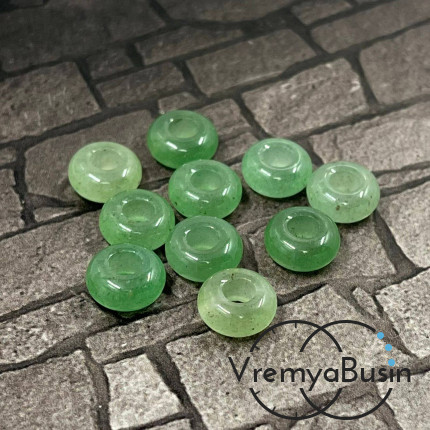 Нефрит, бусина в стиле Пандора, 5х10 мм (1 шт.)