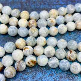 Целестин натур., шарик гладкий 10 мм (1/2 нити, ок. 19 шт.)