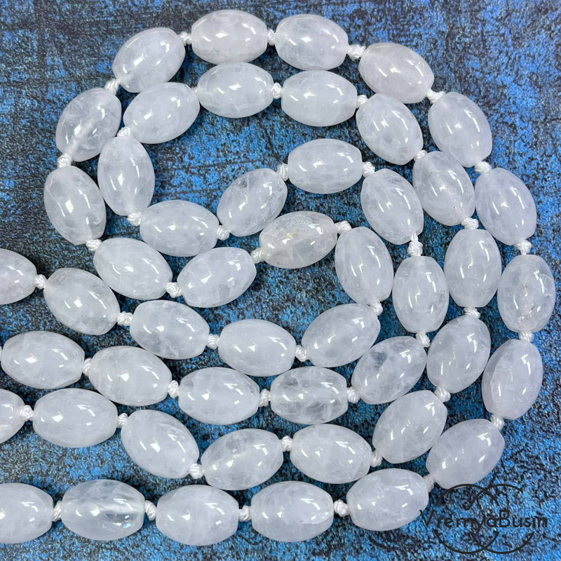 Горный хрусталь, бочонок гладкий 10х14 мм (1/2 нити, ок. 14 шт.)