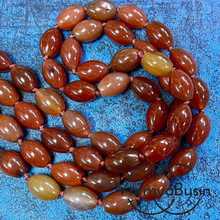 Сердолик, бочонок гладкий 10х14 мм (1/2 нити, ок. 14 шт.)