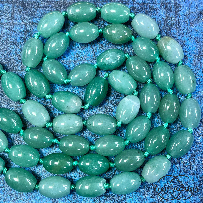 Нефрит, бочонок гладкий 10х14 мм (1/2 нити, ок. 14 шт.)