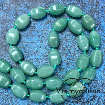 Нефрит, бочонок с гранями, 14х10 мм (1/2 нити, ок. 13 шт.)