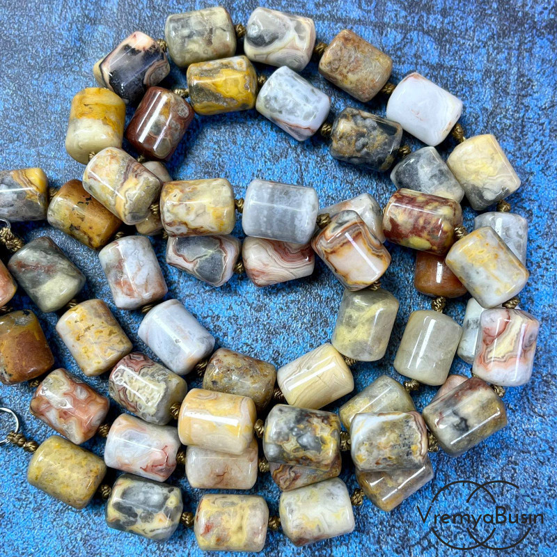 Агат, трубочка гладкая 10х14 мм (1/2 нити, ок. 14 шт.)