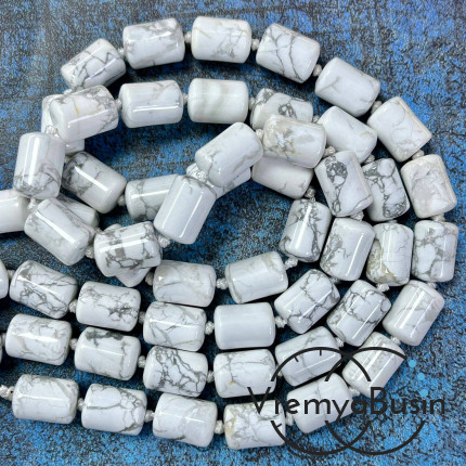 Кахолонг, трубочка гладкая 10х14 мм (1/2 нити, ок. 14 шт.)