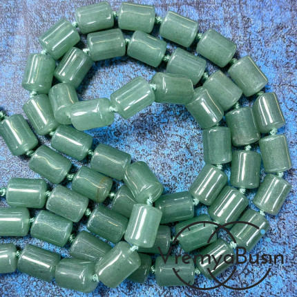 Нефрит, трубочка гладкая 10х14 мм (1/2 нити, ок. 14 шт.)