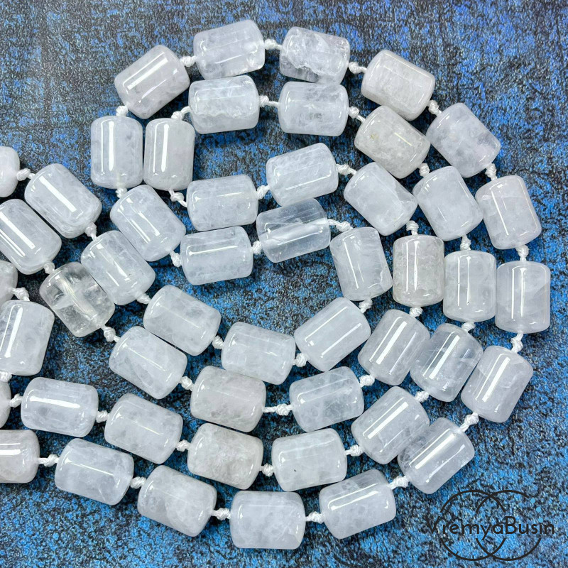 Горный хрусталь, трубочка гладкая 10х14 мм (1/2 нити, ок. 14 шт.)